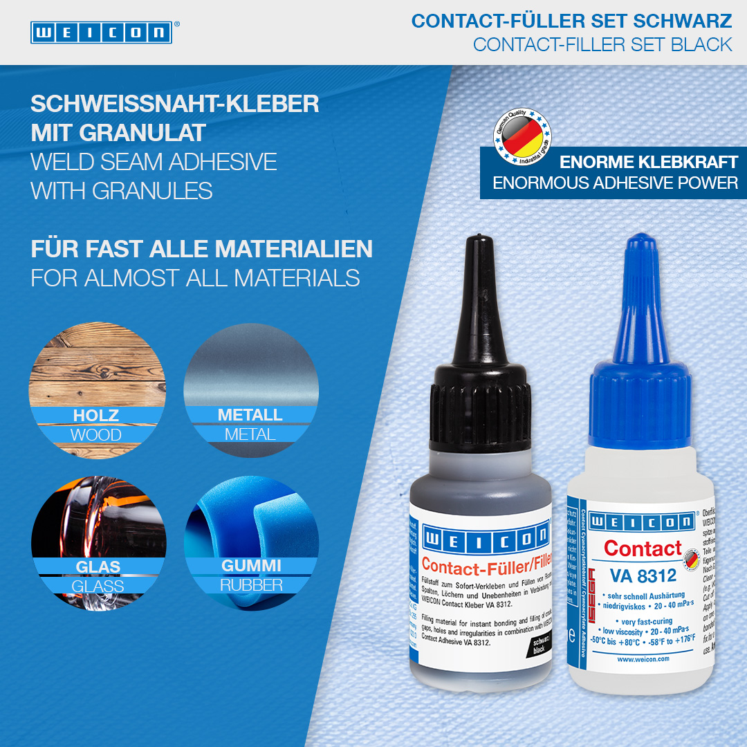 Contact-Filler Set | transparent special filler and cyanoacrylate adhesive Contact VA 8312