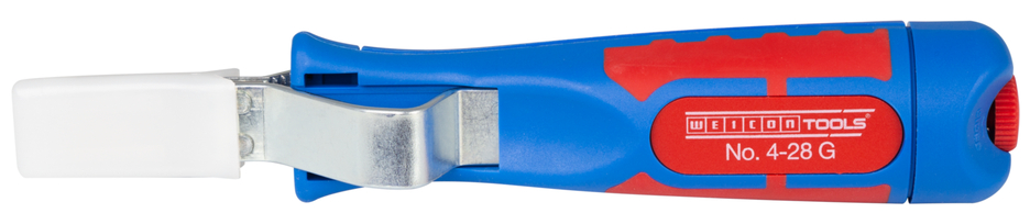 Cable Stripper No. 4 - 28 G | with 2-component and fibreglass-reinforced plastic handle I including straight blade and protective cap I working range 4 - 28 mm Ø Cable Stripper No. 4 - 28 G | with 2-component and fibreglass-reinforced plastic handle I including straight blade and protective cap I working range 4 - 28 mm Ø