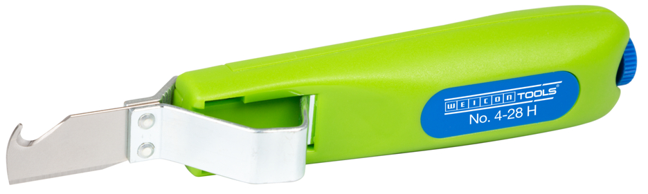 WEICON Couteau à dégainer No. 4-28 H Green Line | compris lame crochue et capuchon de protection, capacité 4 - 28 mm Ø WEICON Couteau à dégainer No. 4-28 H Green Line | compris lame crochue et capuchon de protection, capacité 4 - 28 mm Ø