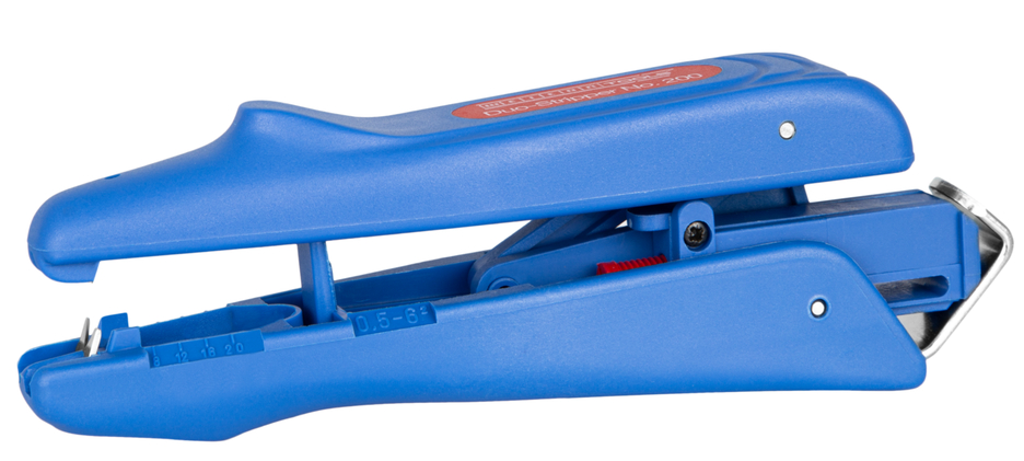 Duo-Stripper No. 200 | per la spellatura e la sguainatura dei cavi, campo di lavoro spellatura 0,5 - 6,0 mm² / spellatura 4 - 28 mm Ø Duo-Stripper No. 200 | per la spellatura e la sguainatura dei cavi, campo di lavoro spellatura 0,5 - 6,0 mm² / spellatura 4 - 28 mm Ø
