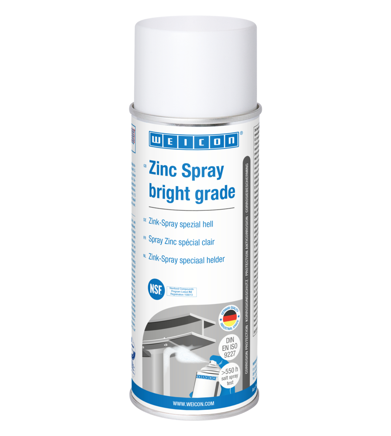Spray Zinco tipo brillante | protezione dalla corrosione con omologazione per l'uso nel settore alimentare
