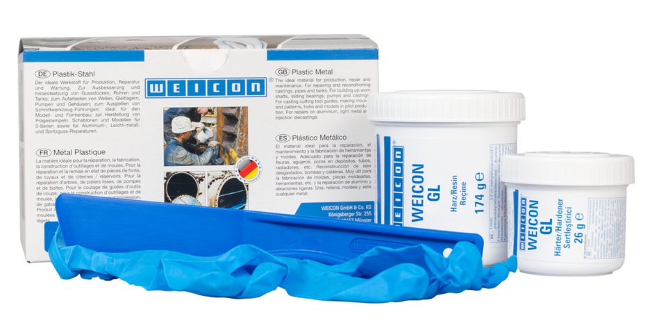 WEICON GL | mineral-filled epoxy resin system for wear protection coating, fast curing