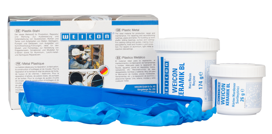 WEICON Ceramico BL | sistema di resine epossidiche cariche di minerali per un'estrema protezione dall'usura e un'elevata resistenza all'abrasione