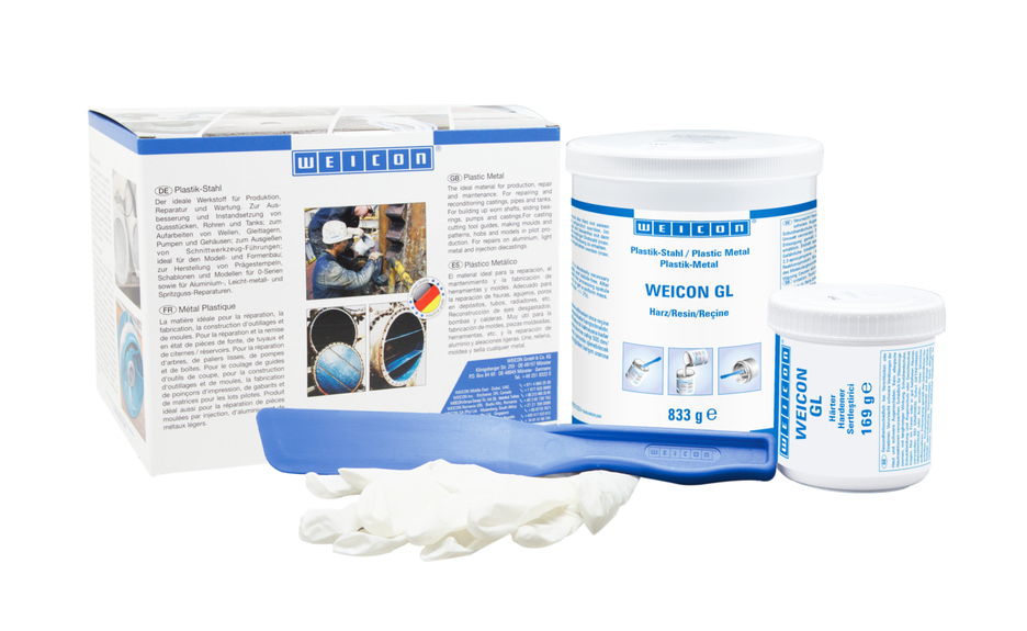 WEICON GL | sistema a base di resina epossidica, caricata di minerali per il rivestimento antiusura, a icatalizzazione rapida