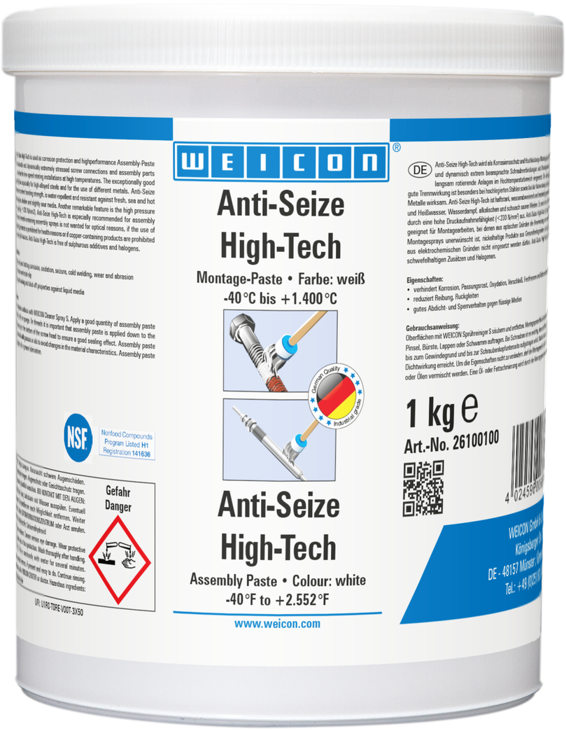 Anti-Seize High-Tech Montagepaste | metallfreie Schmier- und Trennmittelpaste