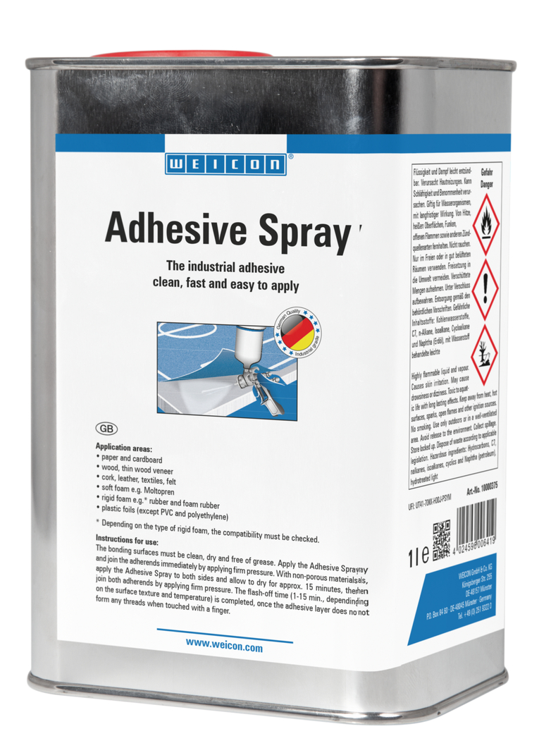 Adhesive Spray Liquid | contact adhesive for strong and durable bonds, to be used in an appropriate spraying system