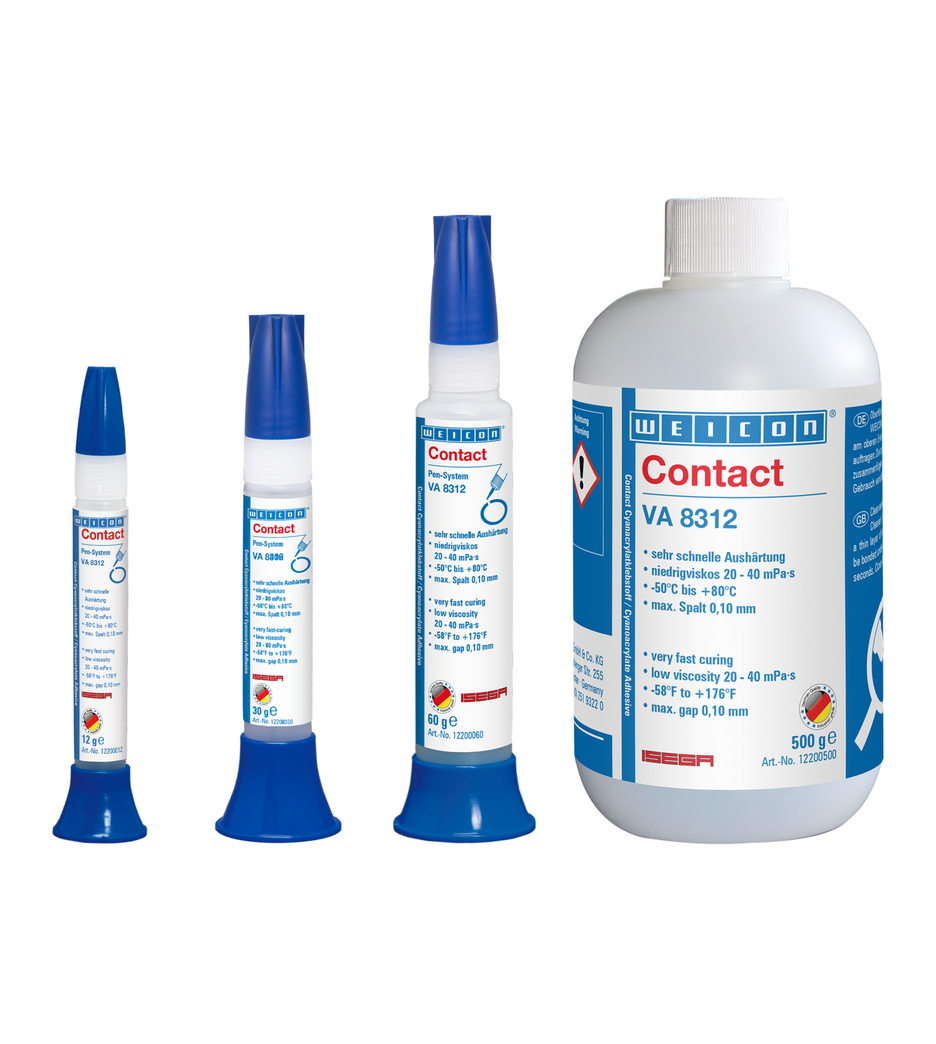 VA 8312 Adhésif Cyanoacrylate | Colle instantanée pour le secteur alimentaire ainsi que pour les élastomères EPDM et le caoutchouc