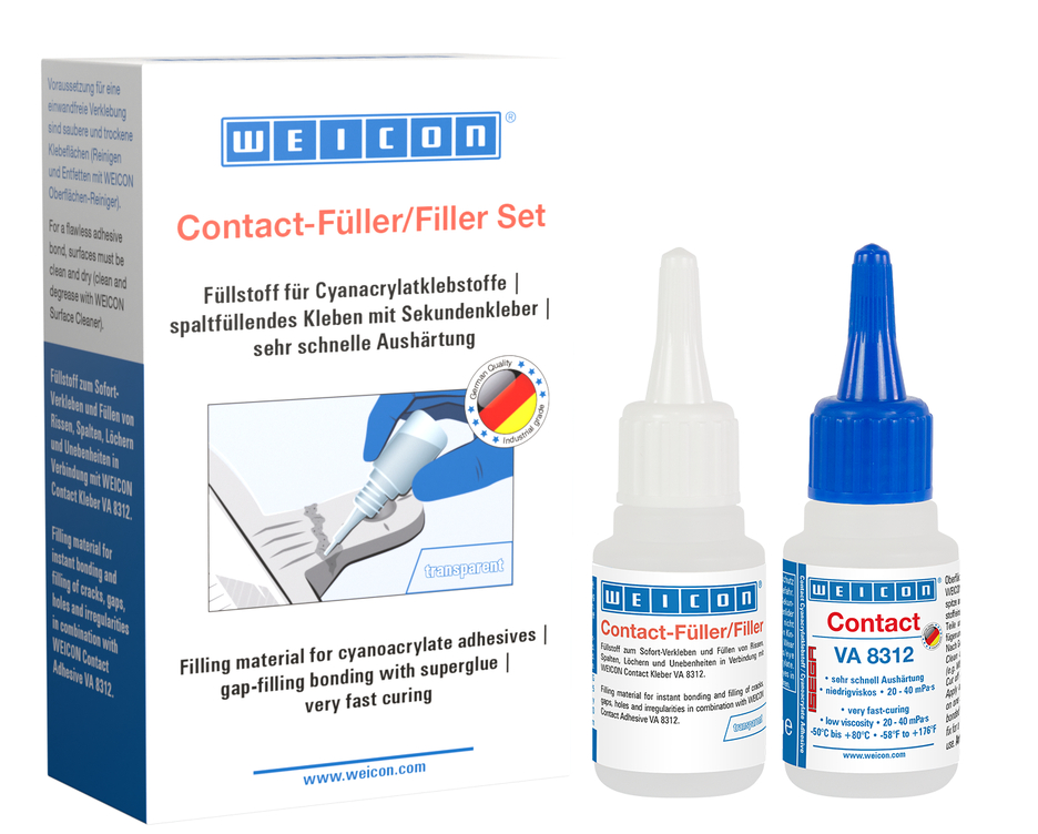CA-Riempitivo Kit | transparent special filler and cyanoacrylate adhesive Contact VA 8312