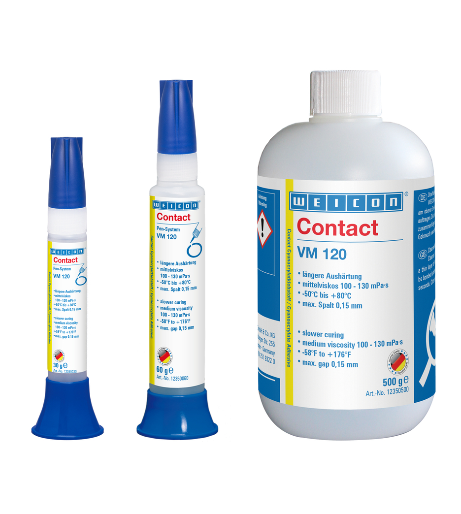 VM 120 Adhésif Cyanoacrylate | Colle instantanée de viscosité moyenne pour le métal
