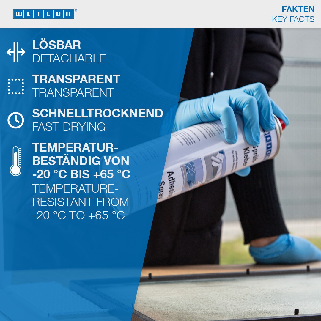Adhesive Spray detachable | sprayable contact adhesive for light materials