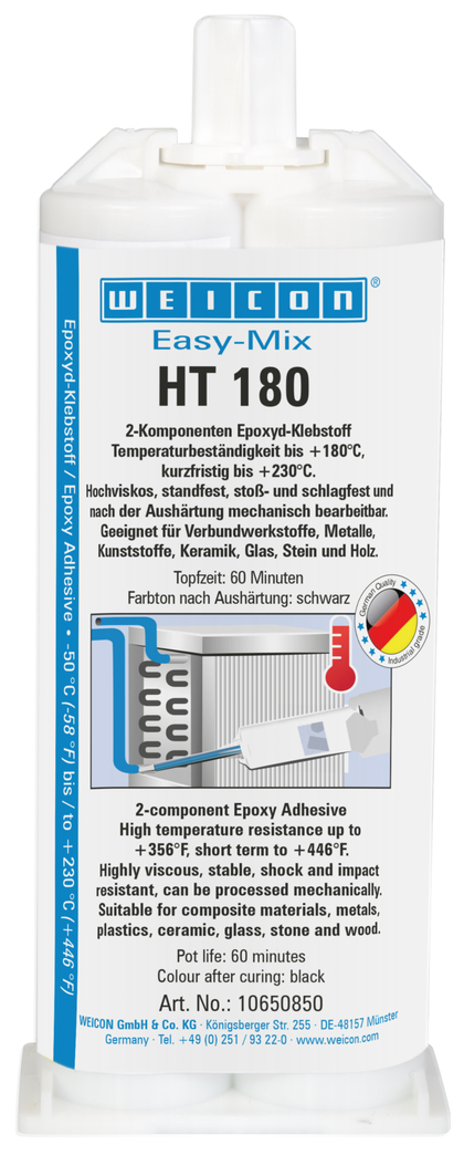 Easy-Mix HT 180 Adhésif Epoxy | Adhésif époxy résistant aux hautes températures jusqu'à 180°C Easy-Mix HT 180 Adhésif Epoxy | Adhésif époxy résistant aux hautes températures jusqu'à 180°C