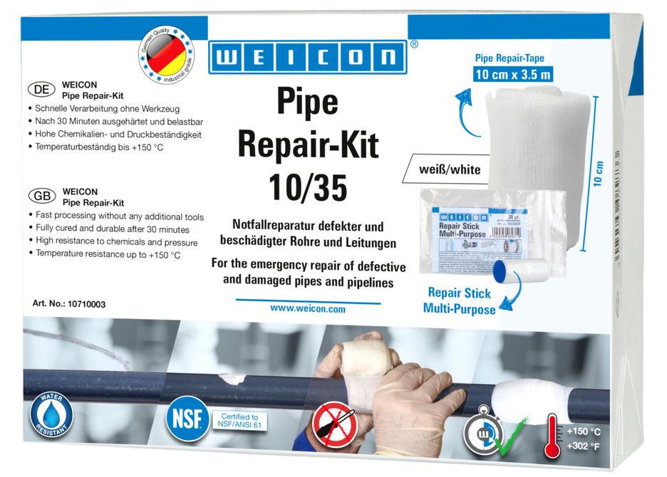 Kit Riparazione Tubi | per la riparazione di emergenza di tubature e linee danneggiate