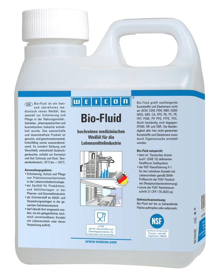 Bio-Fluide | Huile de lubrification et d'entretien pour le secteur alimentaire NSF H1