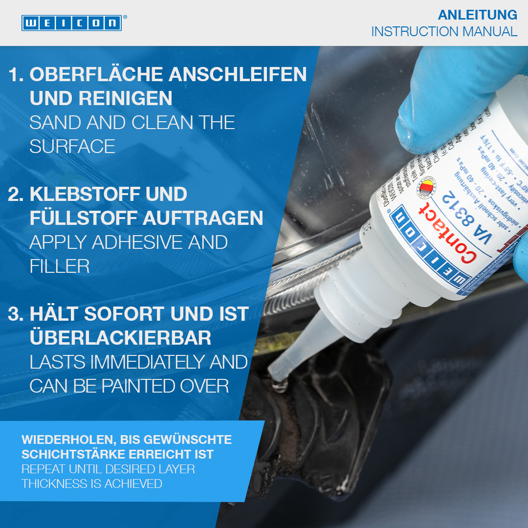 CA-Riempitivo Kit | transparent special filler and cyanoacrylate adhesive Contact VA 8312