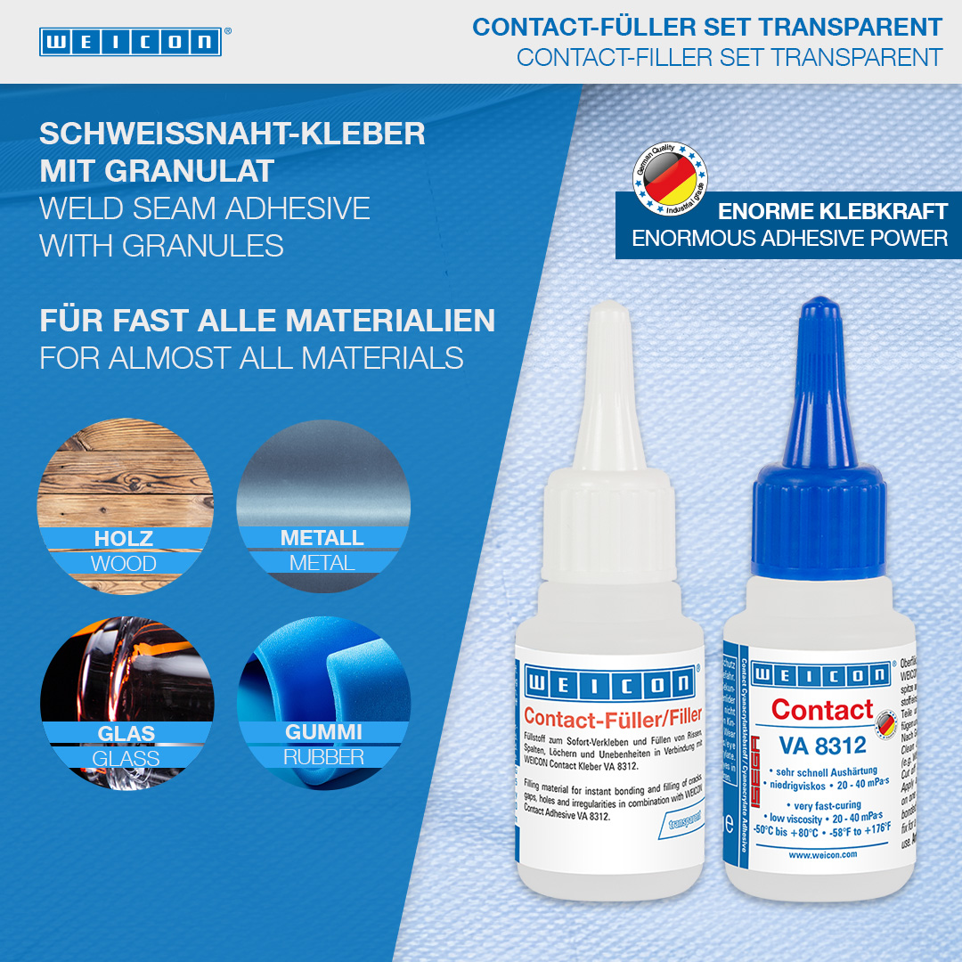 CA-Riempitivo Kit | transparent special filler and cyanoacrylate adhesive Contact VA 8312