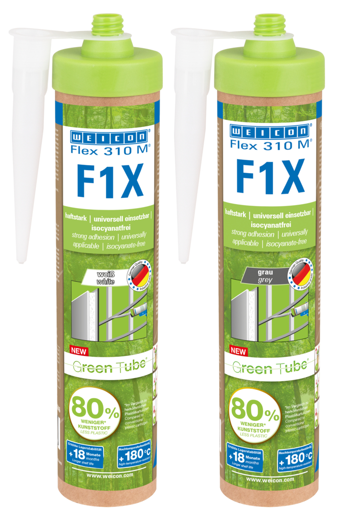 WEICON Green Tube Flex 310 M F1X | Kleb- und Dichtstoff mit sehr hoher Anfangshaftung auf MS-Polymer-Basis, temperaturbeständig bis 180°C