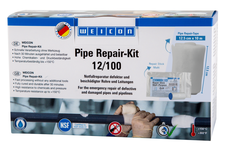 Pipe Repair-Kit | für die Notfall-Reparatur beschädigter Rohre und Leitungen