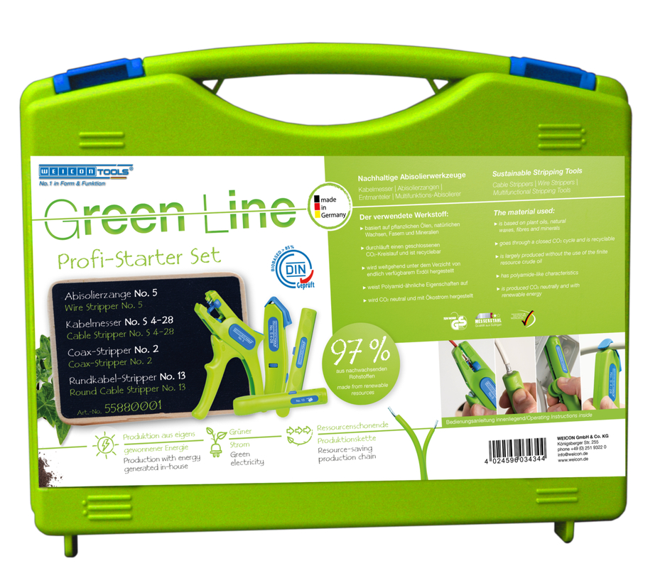 Starter-Set Pro Green Line | Set di spelatura composto da 4 pezzi per installazioni domestiche