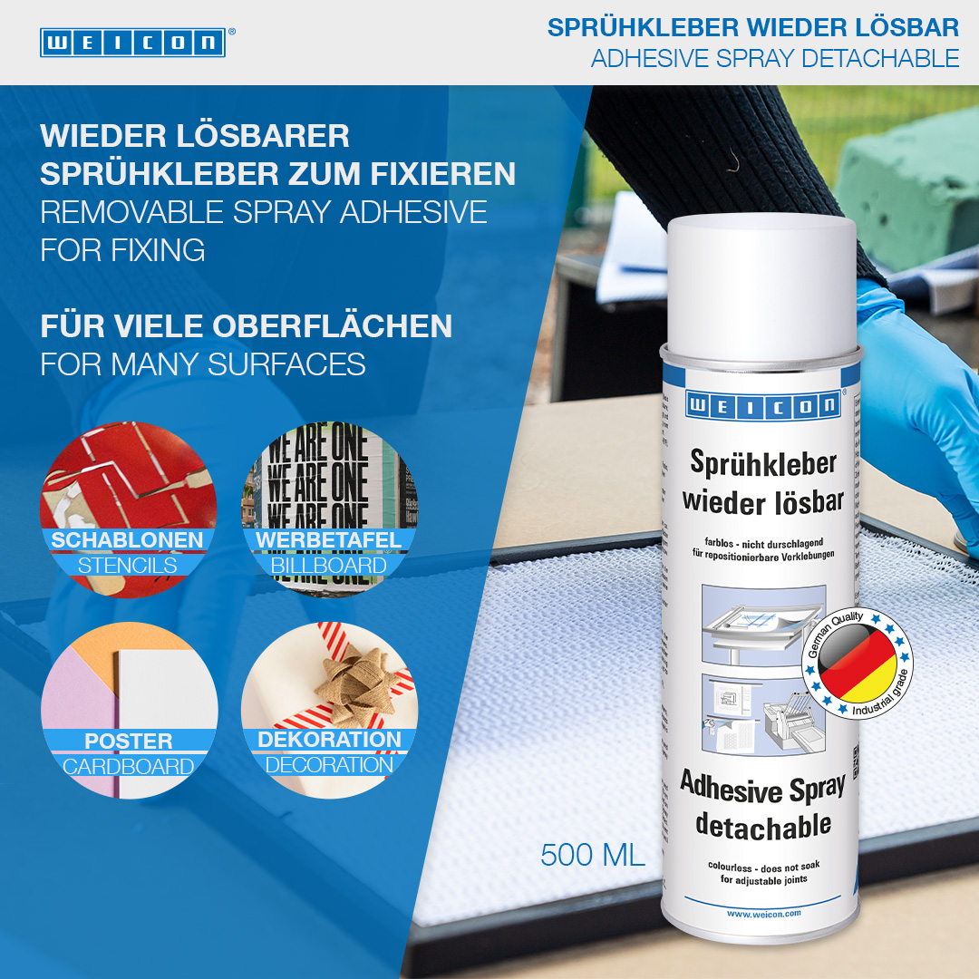 Adhesive Spray detachable | sprayable contact adhesive for light materials