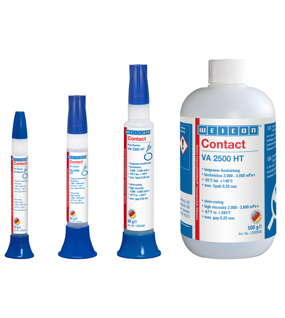 VA 2500 HT Adhésif Cyanoacrylate | Colle instantanée à haute viscosité, résistante aux hautes températures jusqu'à 140°C