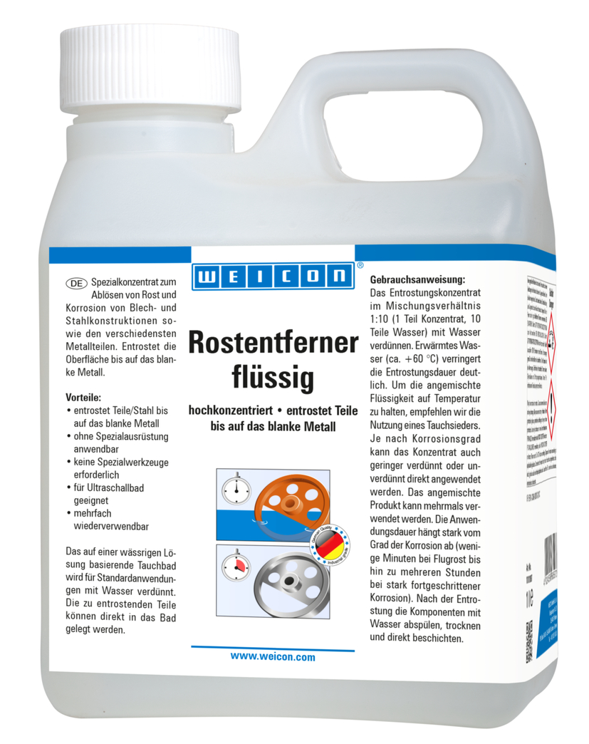 WEICON Antiruggine liquido | Bagno ad immersione altamente concentrato per la rimozione di ruggine e corrosione WEICON Antiruggine liquido | Bagno ad immersione altamente concentrato per la rimozione di ruggine e corrosione