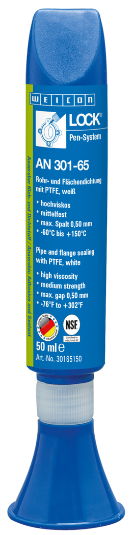 WEICONLOCK® AN 301-65 Etanchéité de Tuyaux et de Surfaces | avec PTFE, résistance moyenne, homologué pour l'eau potable